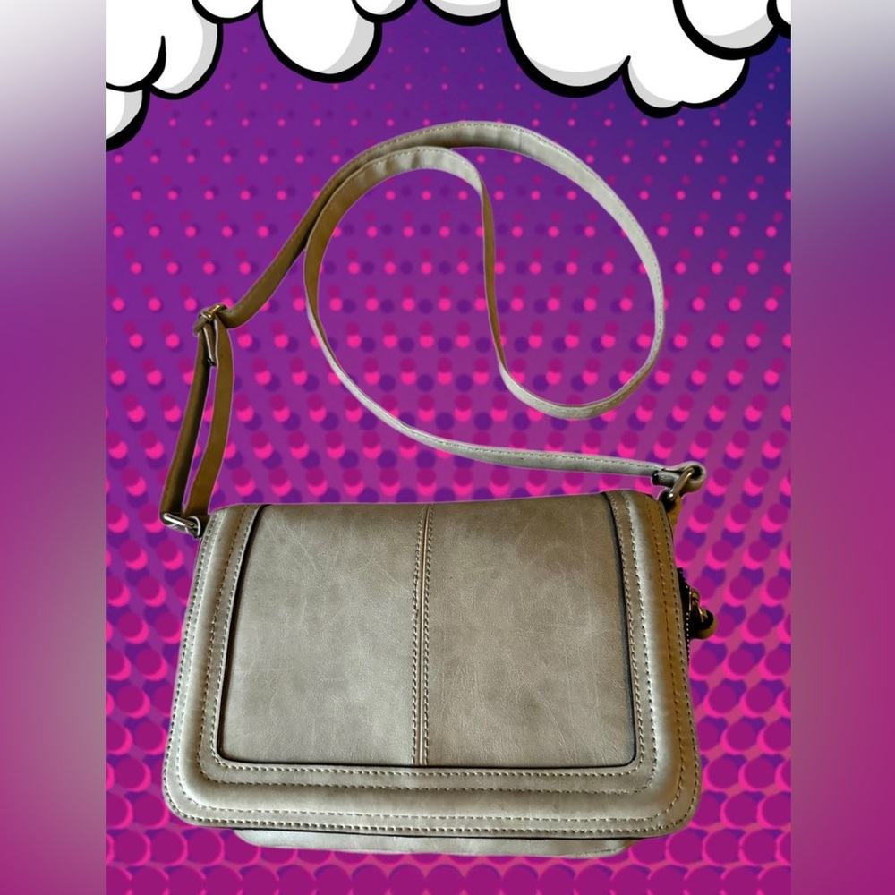 American Eagle Vintage Gray Faux Leather Crossbody